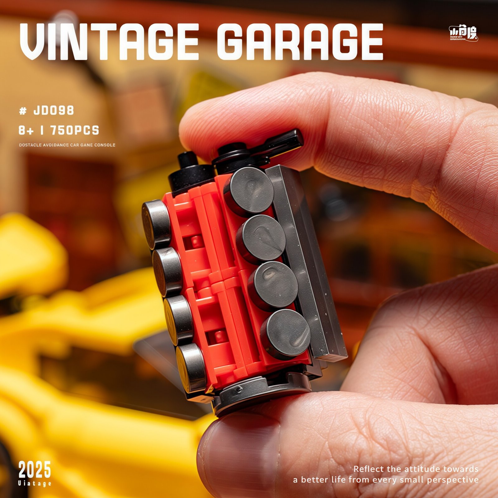 Retro parking lot repair shop building blocks, vintage garagemodel - Image 10