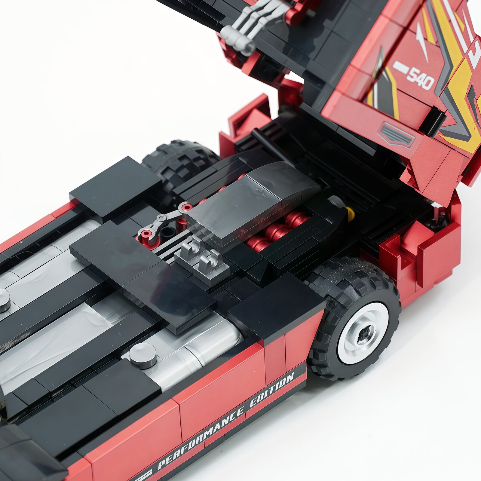 Volvo tractor engineering truck trailer building block, boys' toy car model - Image 12