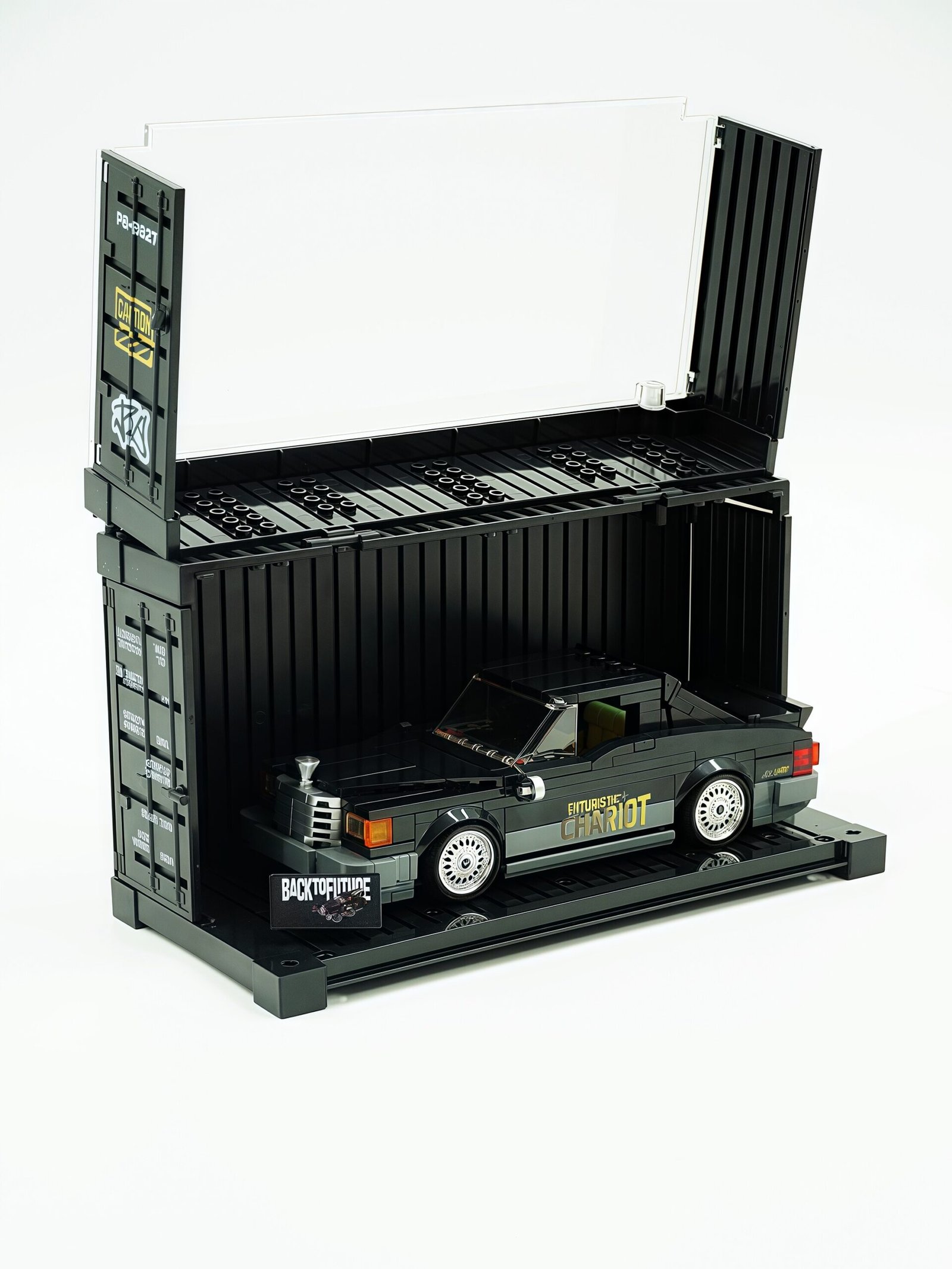 8 grid "Back to the Future" series Lincoln future imperial car two - transform container assembling building block car model. - Image 17