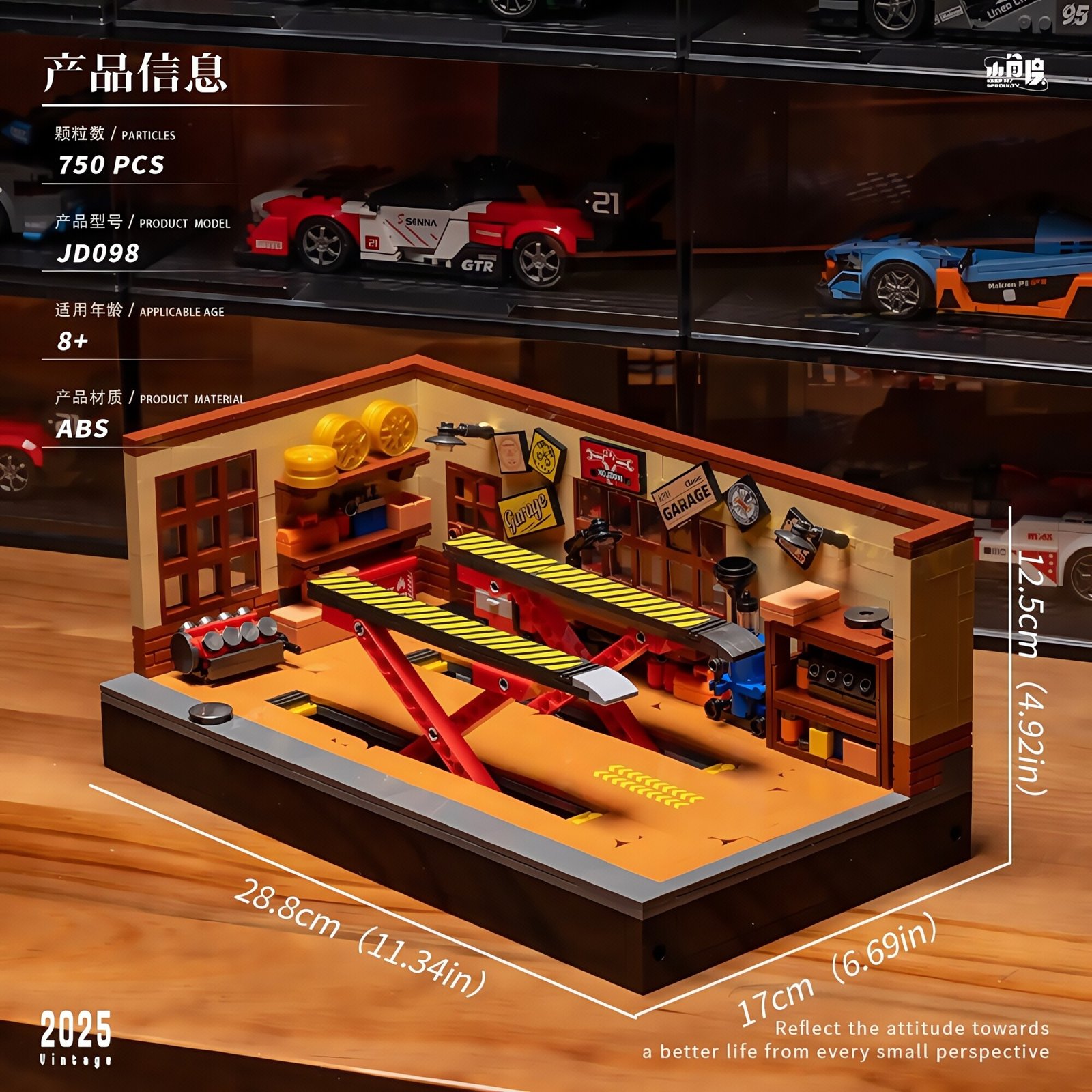 Retro parking lot repair shop building blocks, vintage garagemodel - Image 13