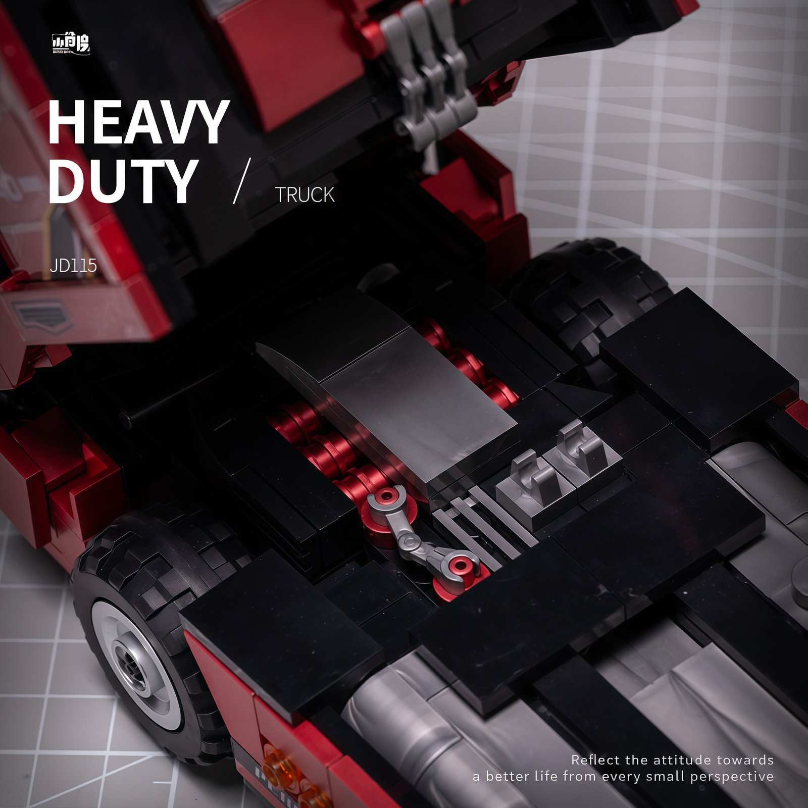 Volvo tractor engineering truck trailer building block, boys' toy car model - Image 16