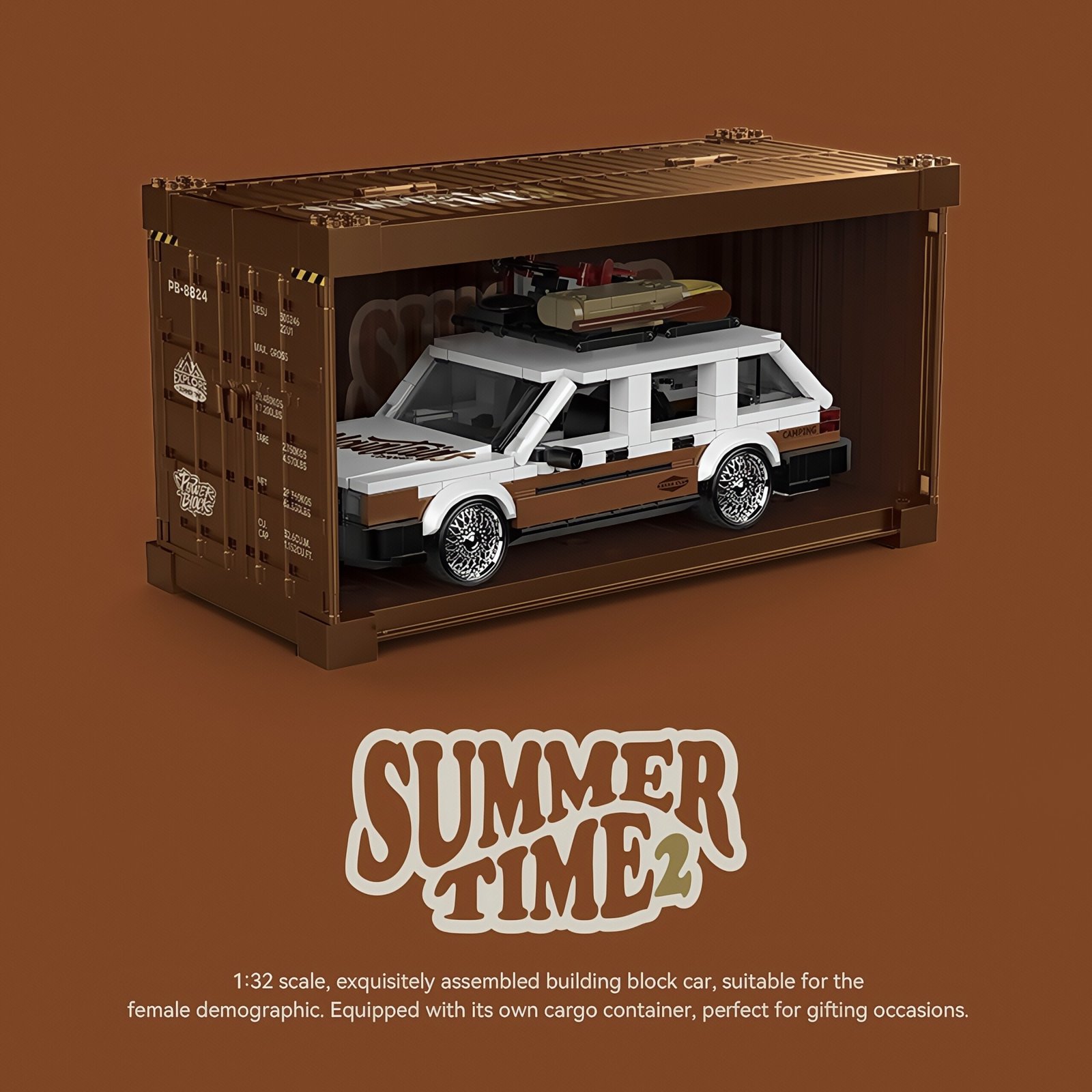 8 grid "Back to the Future" series Lincoln future imperial car two - transform container assembling building block car model. - Image 26