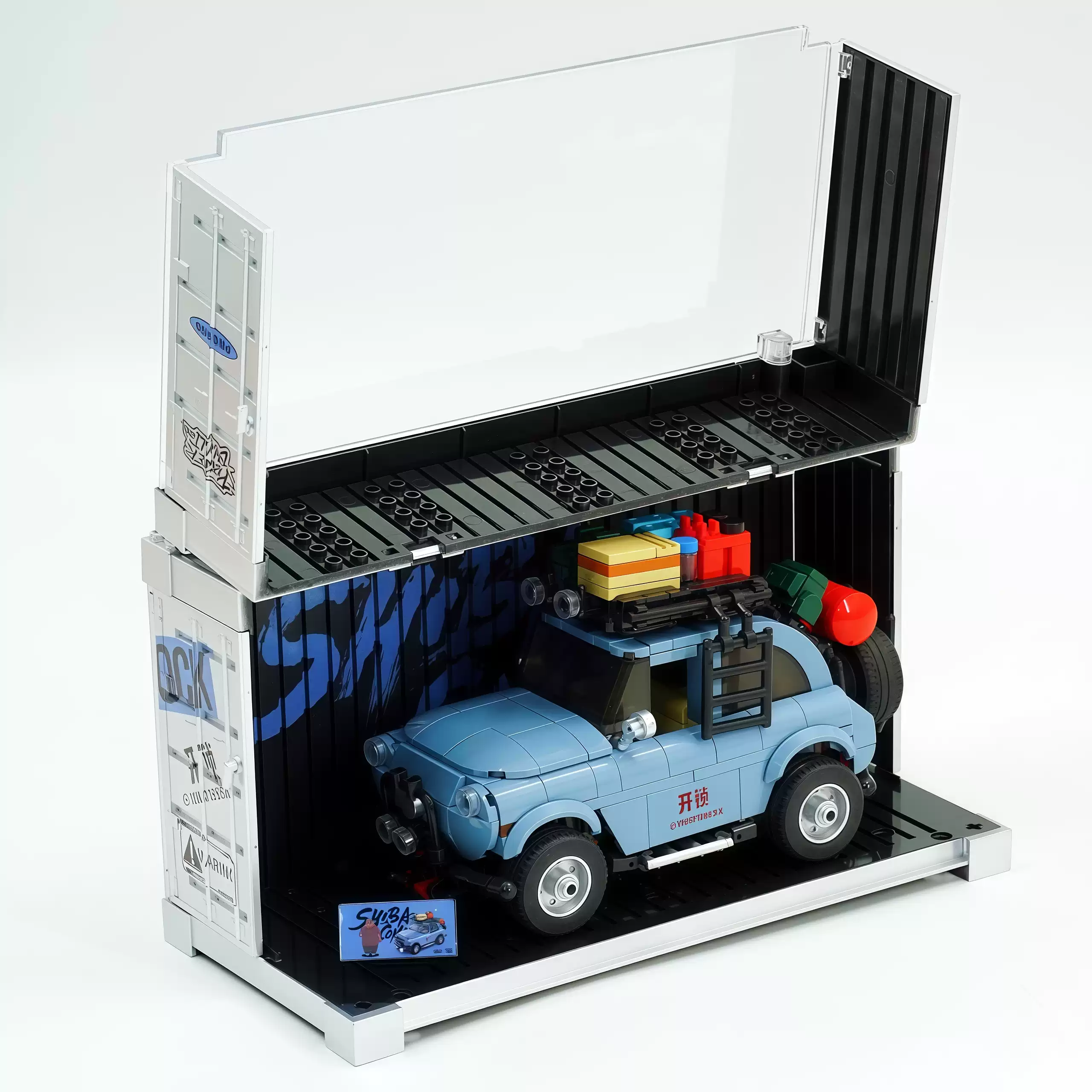 Blue lock - opening car assembling building block car toy model. - Image 3