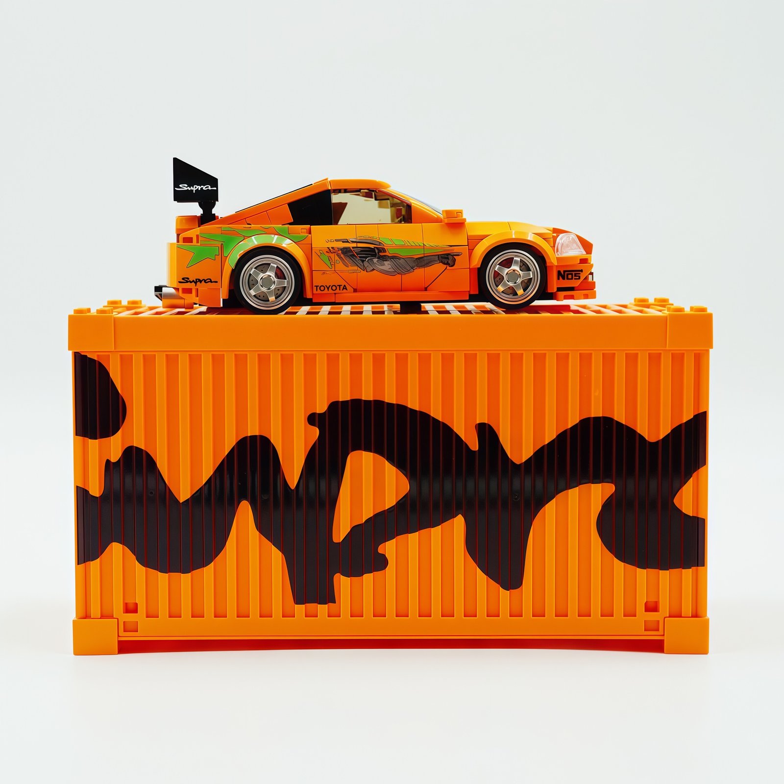Toyota SUPER sports car MK4 with container building block toy model. - Image 7