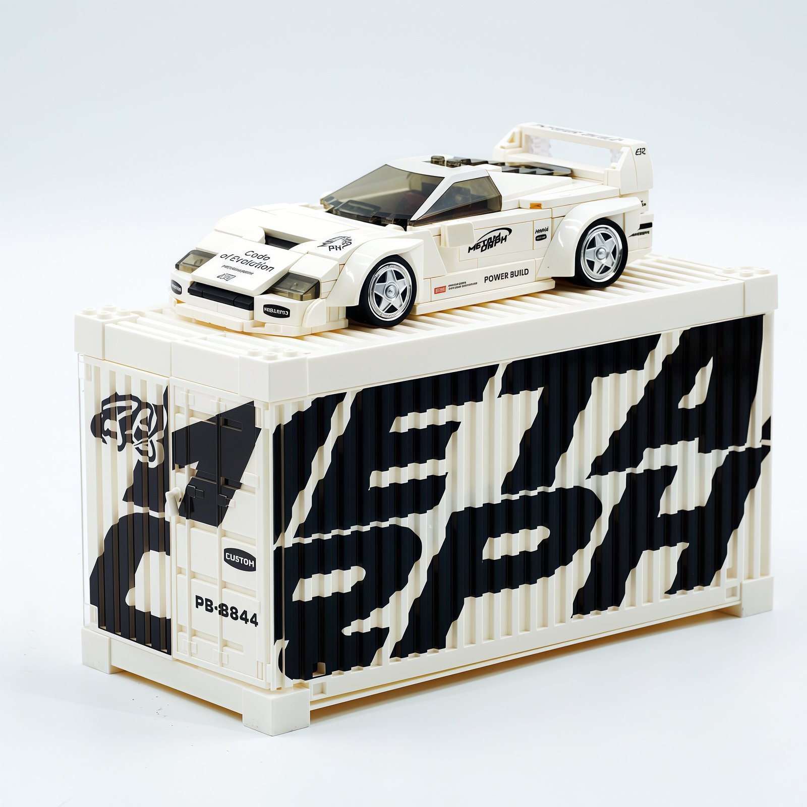 Premium Ferrari F40 sports car building block with container - Image 7
