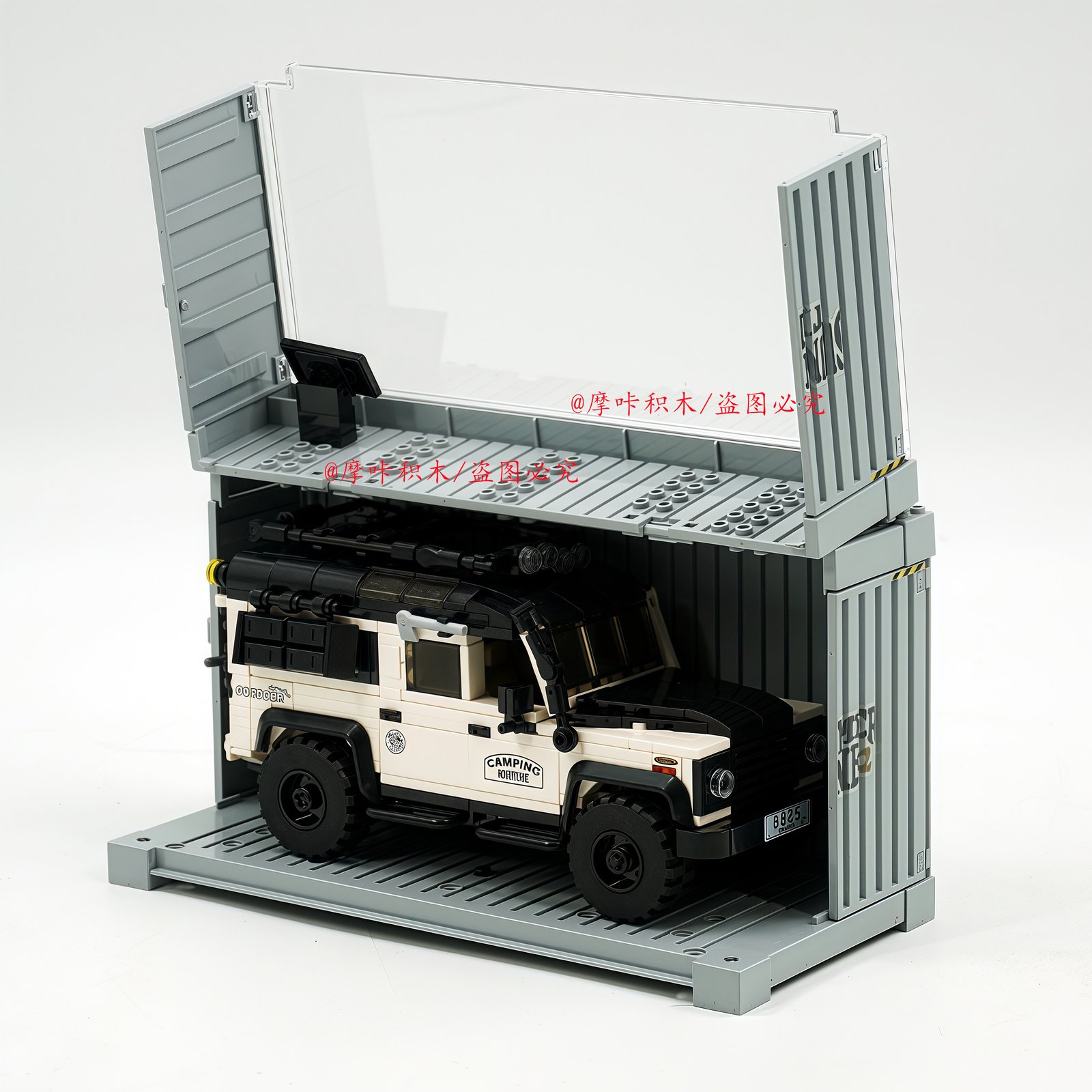 Building block Land Rover Defender camping vehicle off - road vehicle building block container car model creative assembling toy. - Image 9