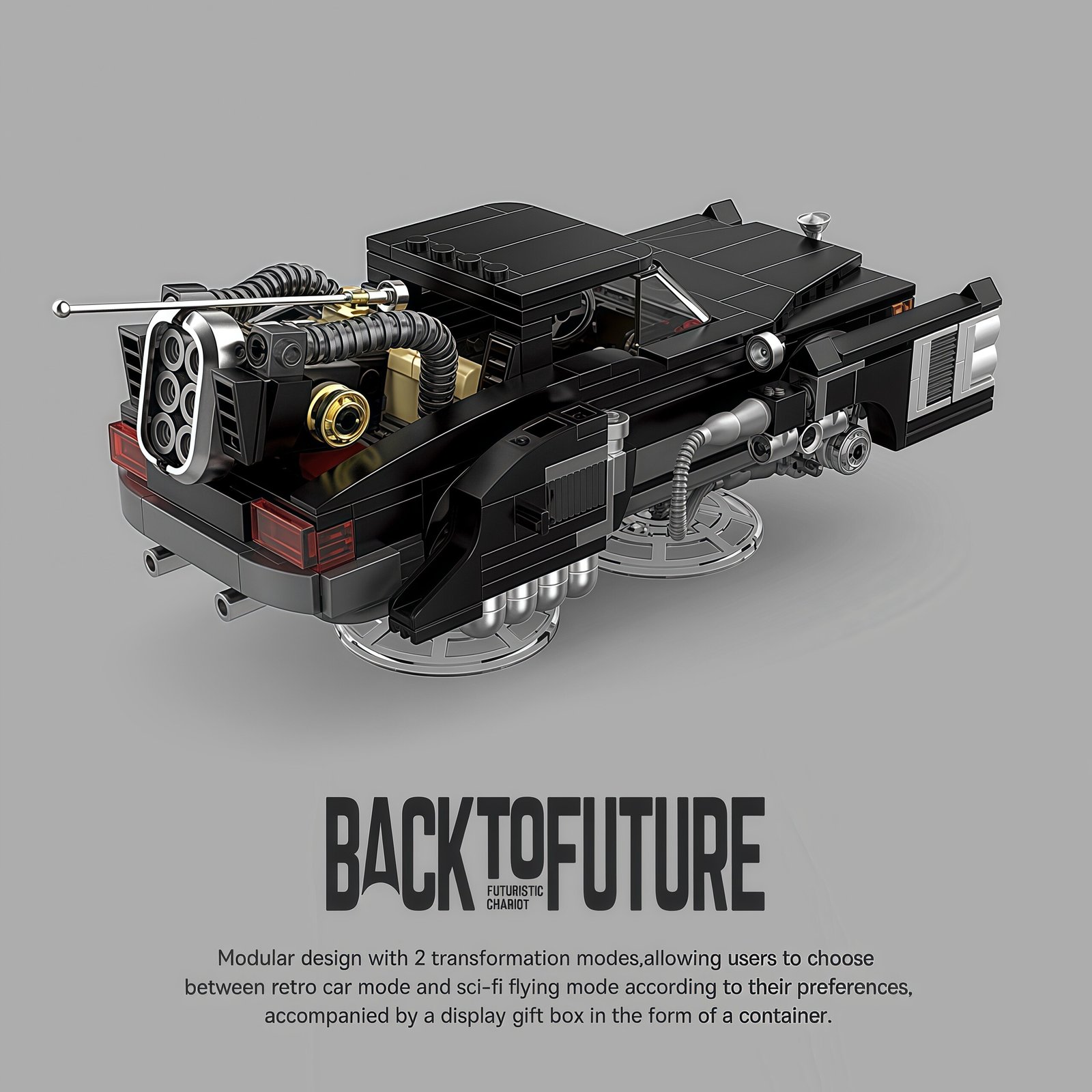 8 grid "Back to the Future" series Lincoln future imperial car two - transform container assembling building block car model. - Image 10