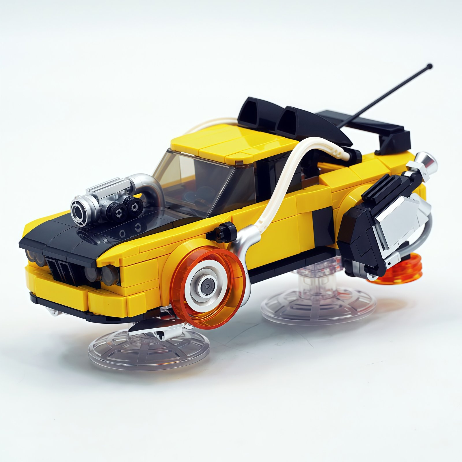 "Back to the Future" yellow lightning building block car - Image 4