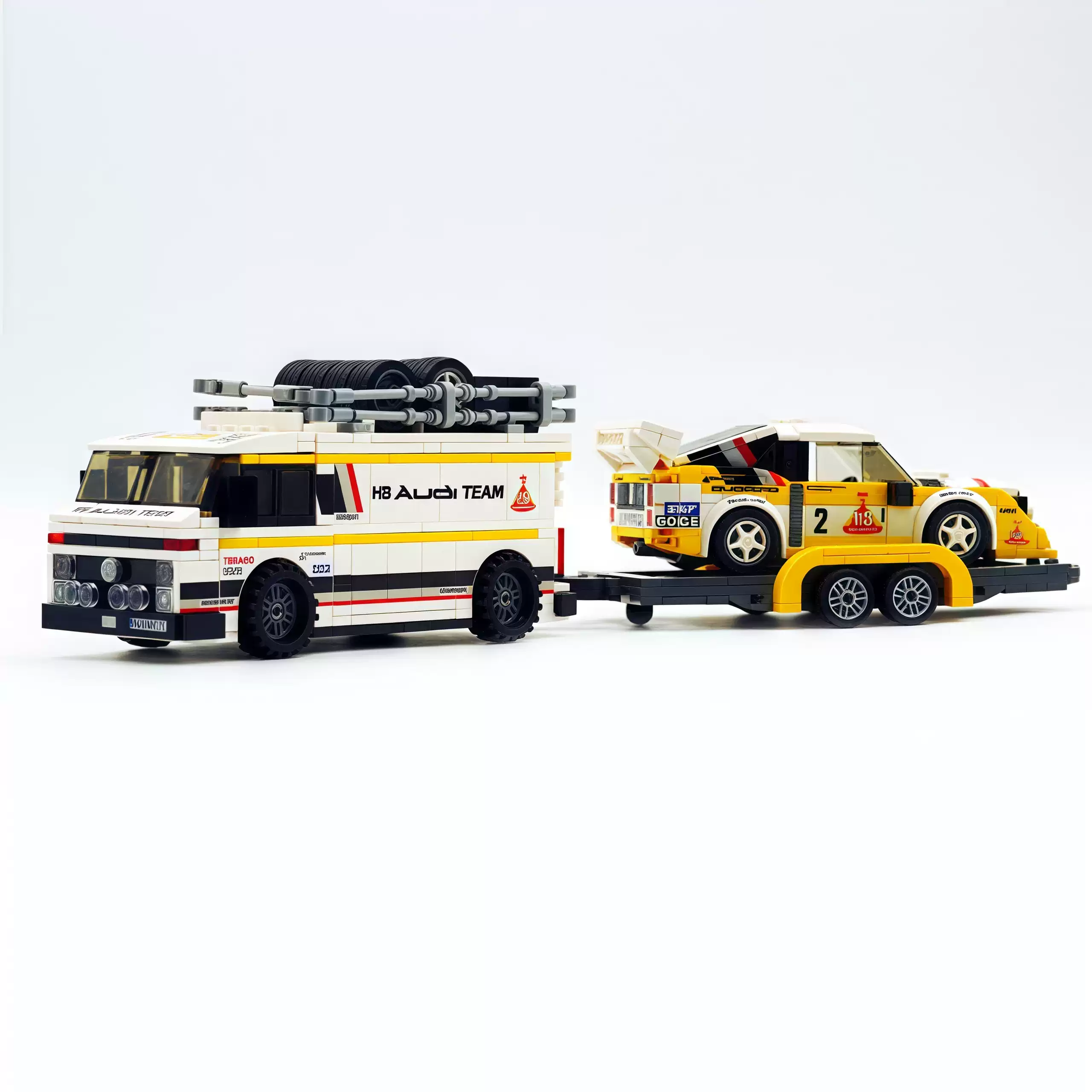 Quattro HB Audi Team S1 rally racing car trailer set car model - Image 4