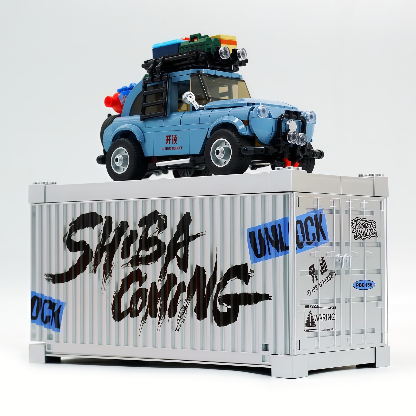 Blue lock - opening car assembling building block car toy model. - Image 11
