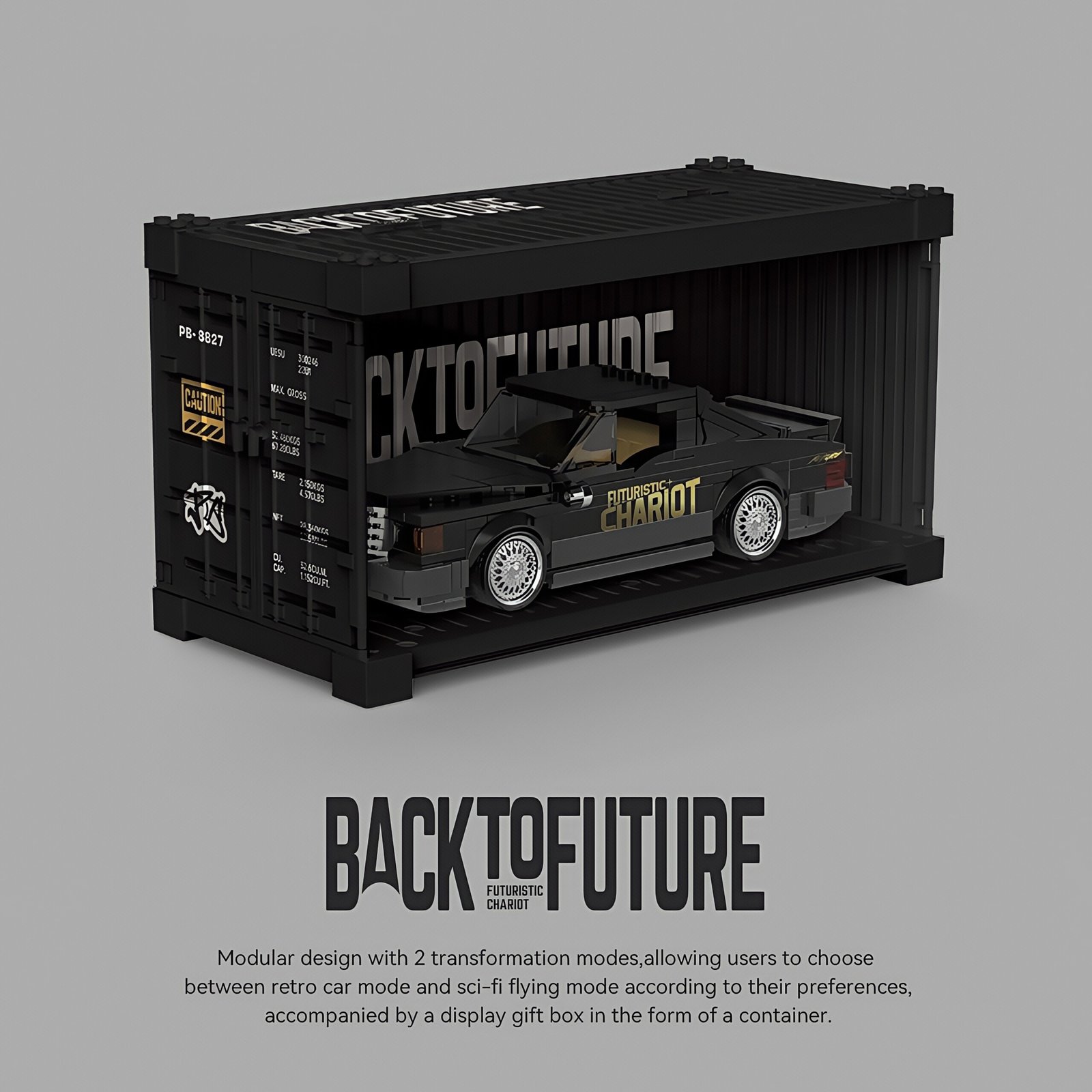 8 grid "Back to the Future" series Lincoln future imperial car two - transform container assembling building block car model. - Image 11