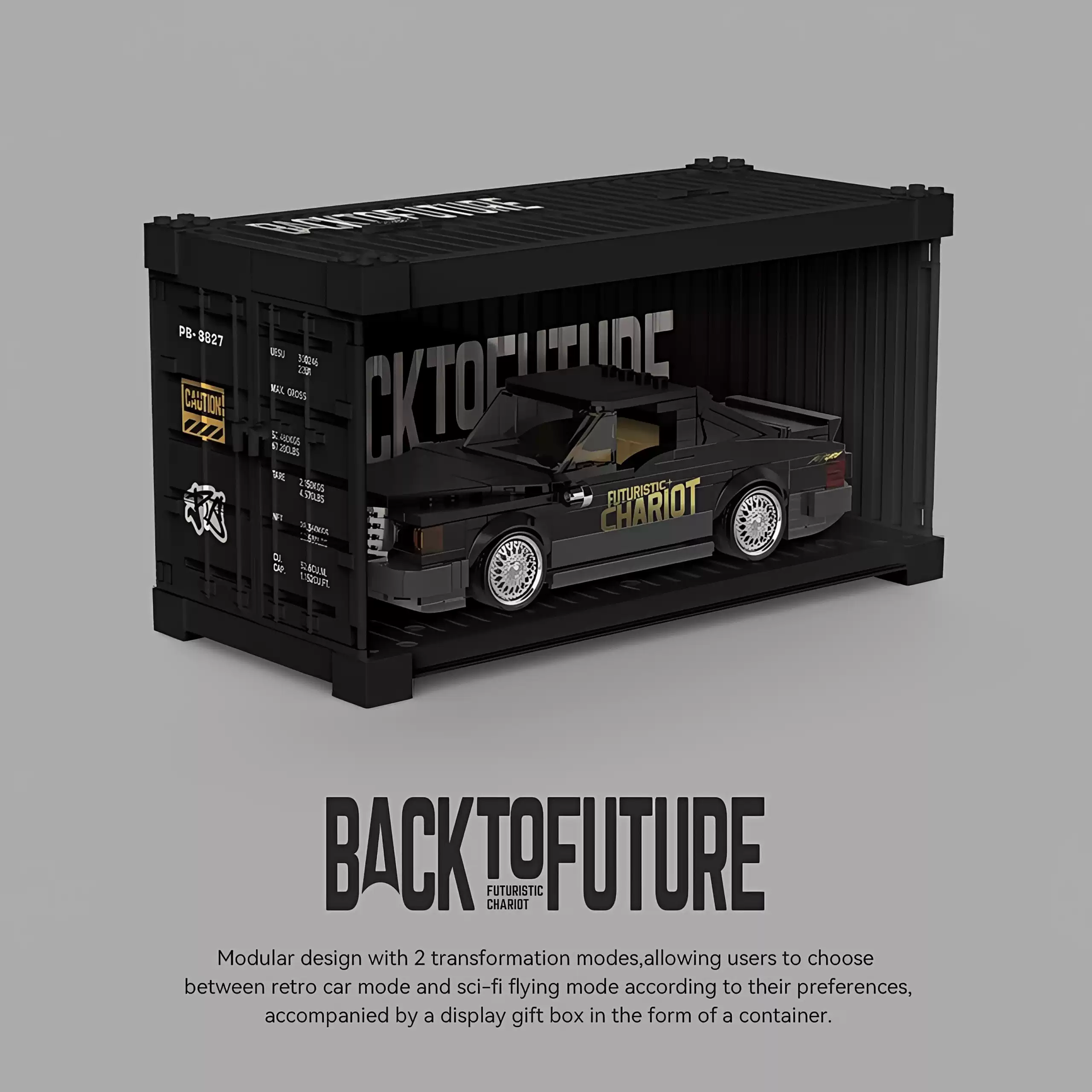 8 grid "Back to the Future" series Lincoln future imperial car two - transform container assembling building block car model. - Image 5