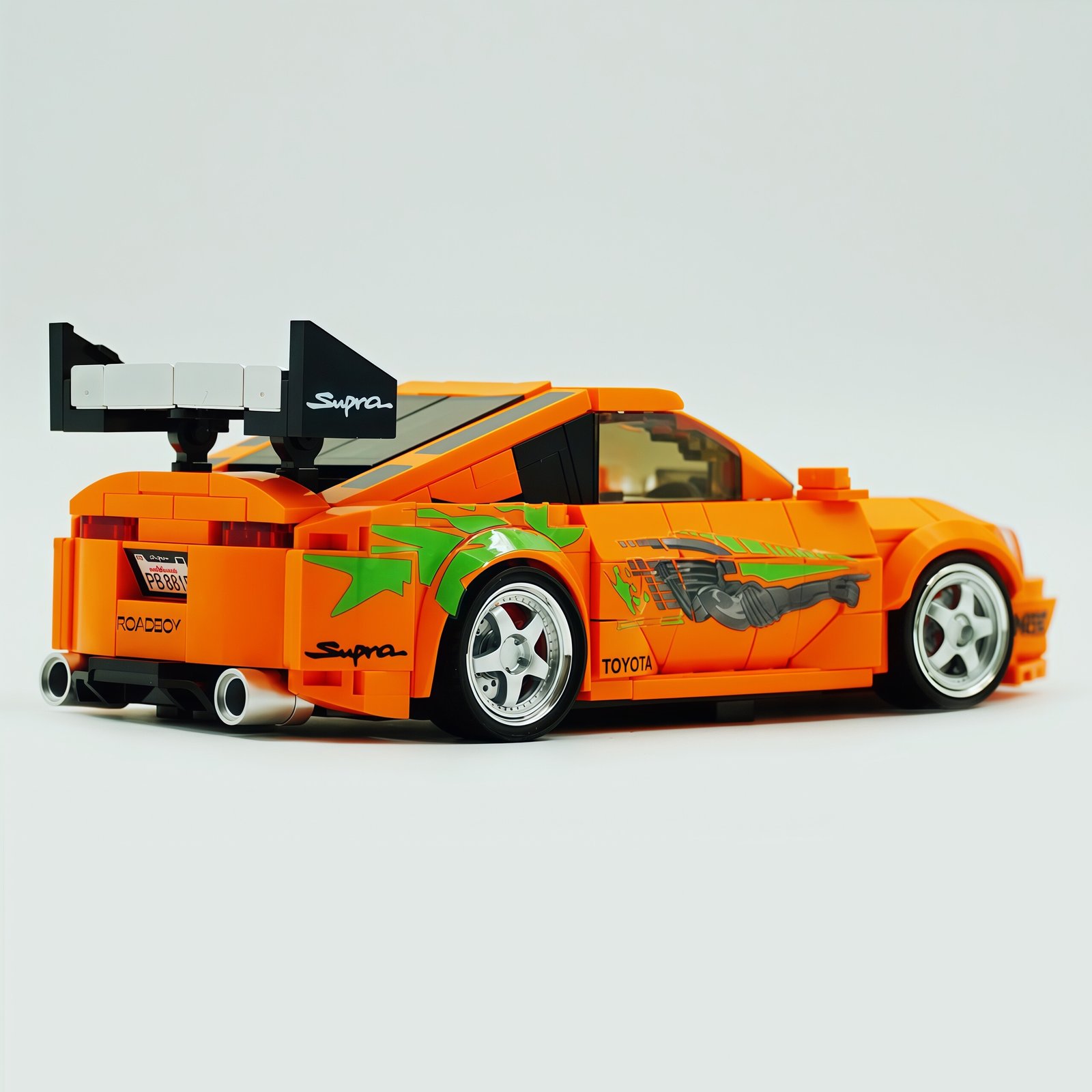 Toyota SUPER sports car MK4 with container building block toy model. - Image 4
