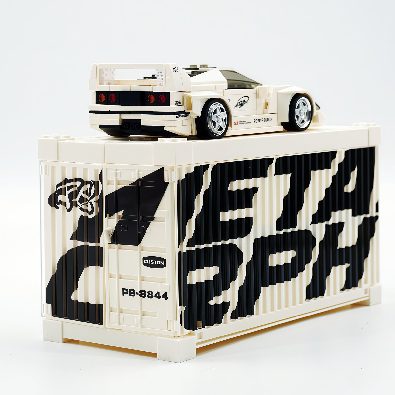 Premium Ferrari F40 sports car building block with container - Image 8