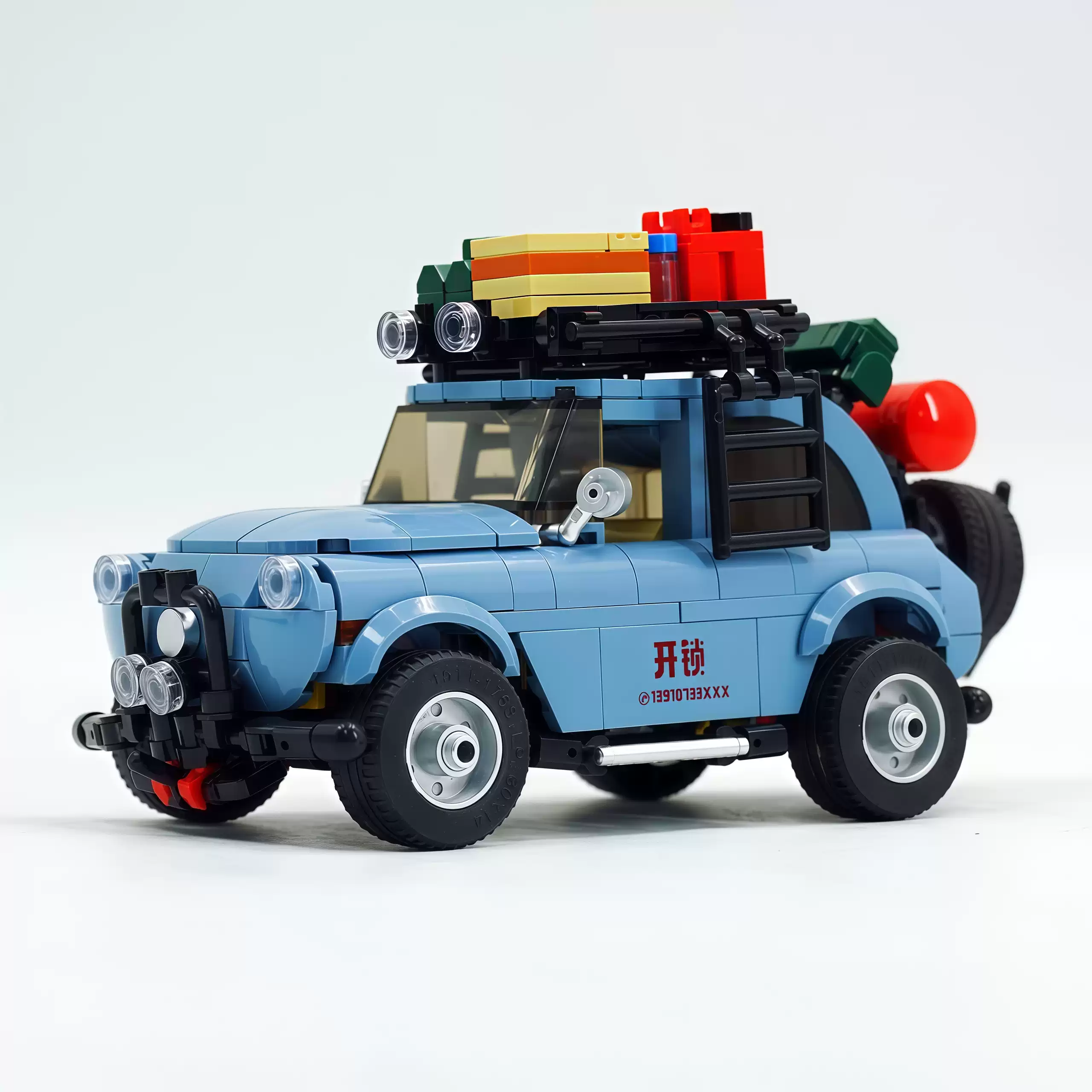 Blue lock - opening car assembling building block car toy model. - Image 6