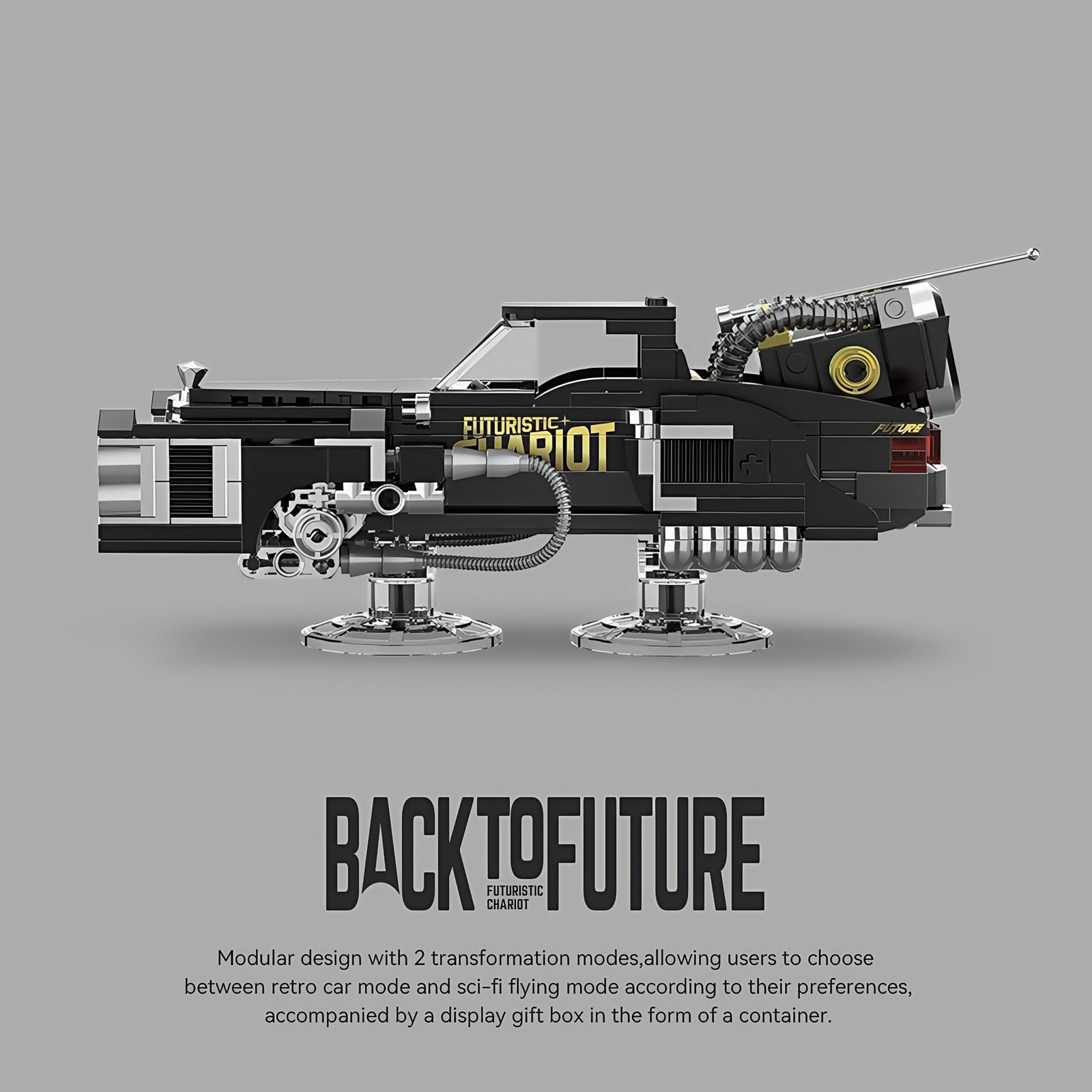8 grid "Back to the Future" series Lincoln future imperial car two - transform container assembling building block car model. - Image 12