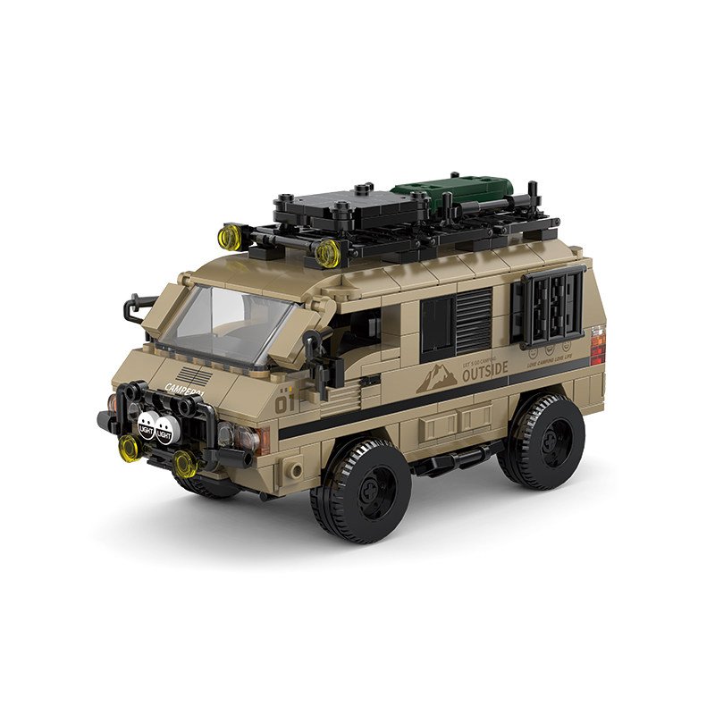 8 grid car Mitsubishi Delica minivan car racing container assembling building block toy model gift. - Image 12
