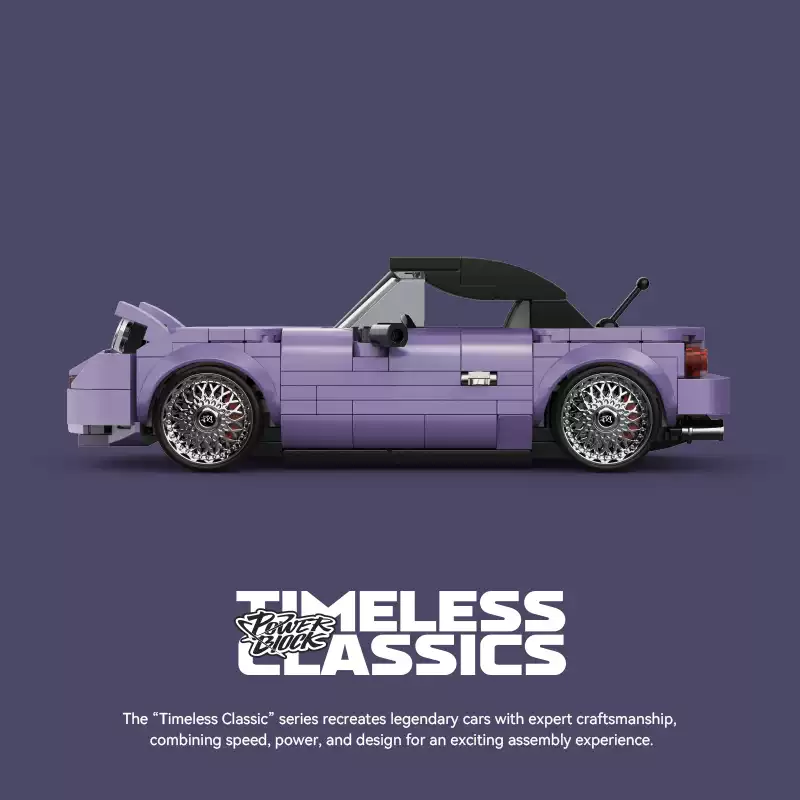 Mazda MX5 retro sports car with container box car building block toy - Image 5