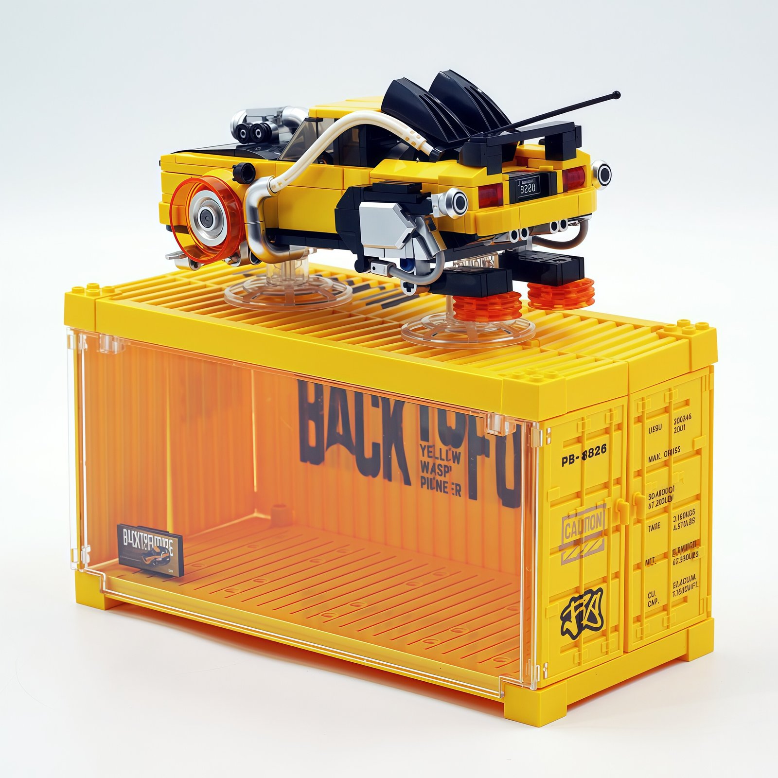 "Back to the Future" yellow lightning building block car - Image 6