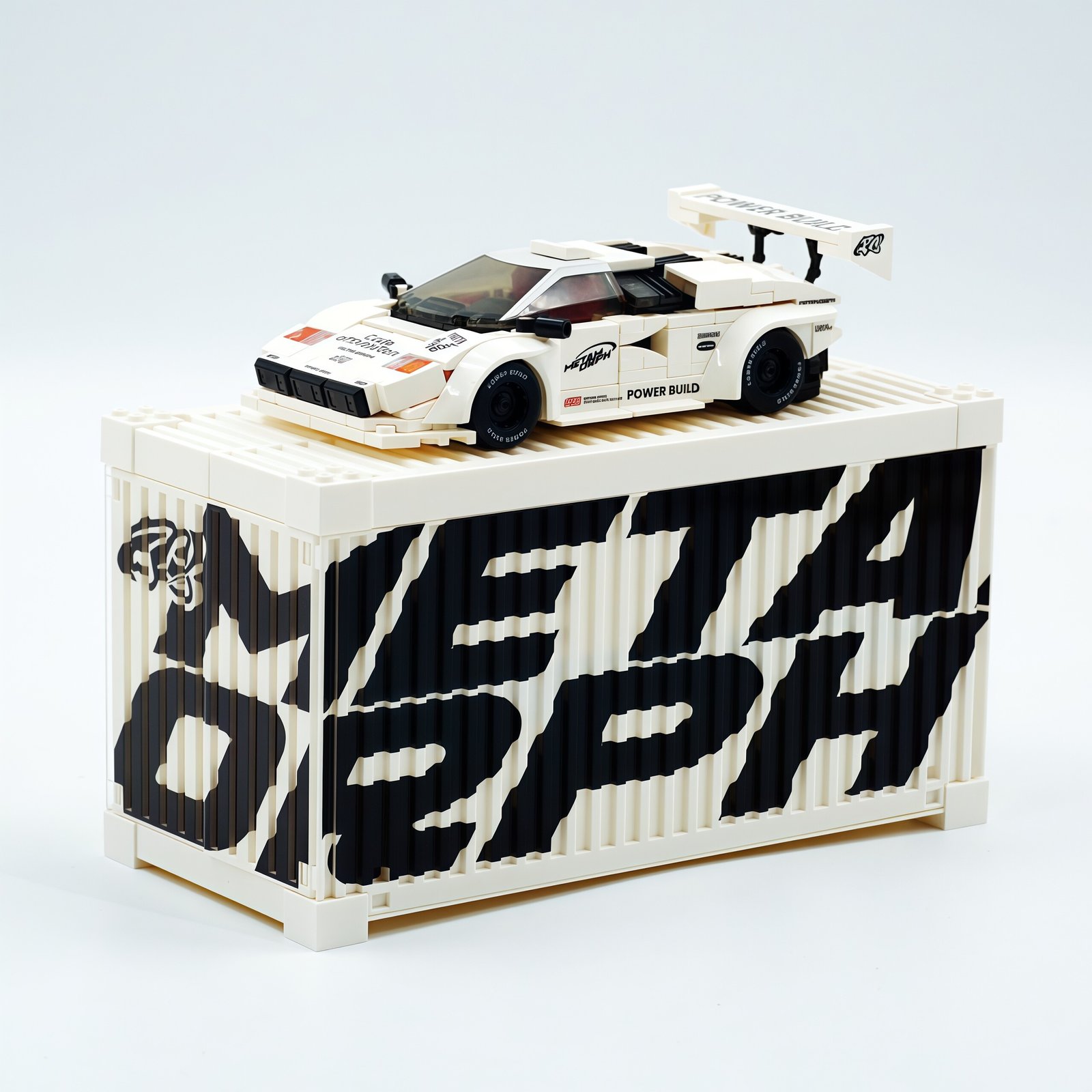 Lamborghini Countach sports car building block with container - Image 6