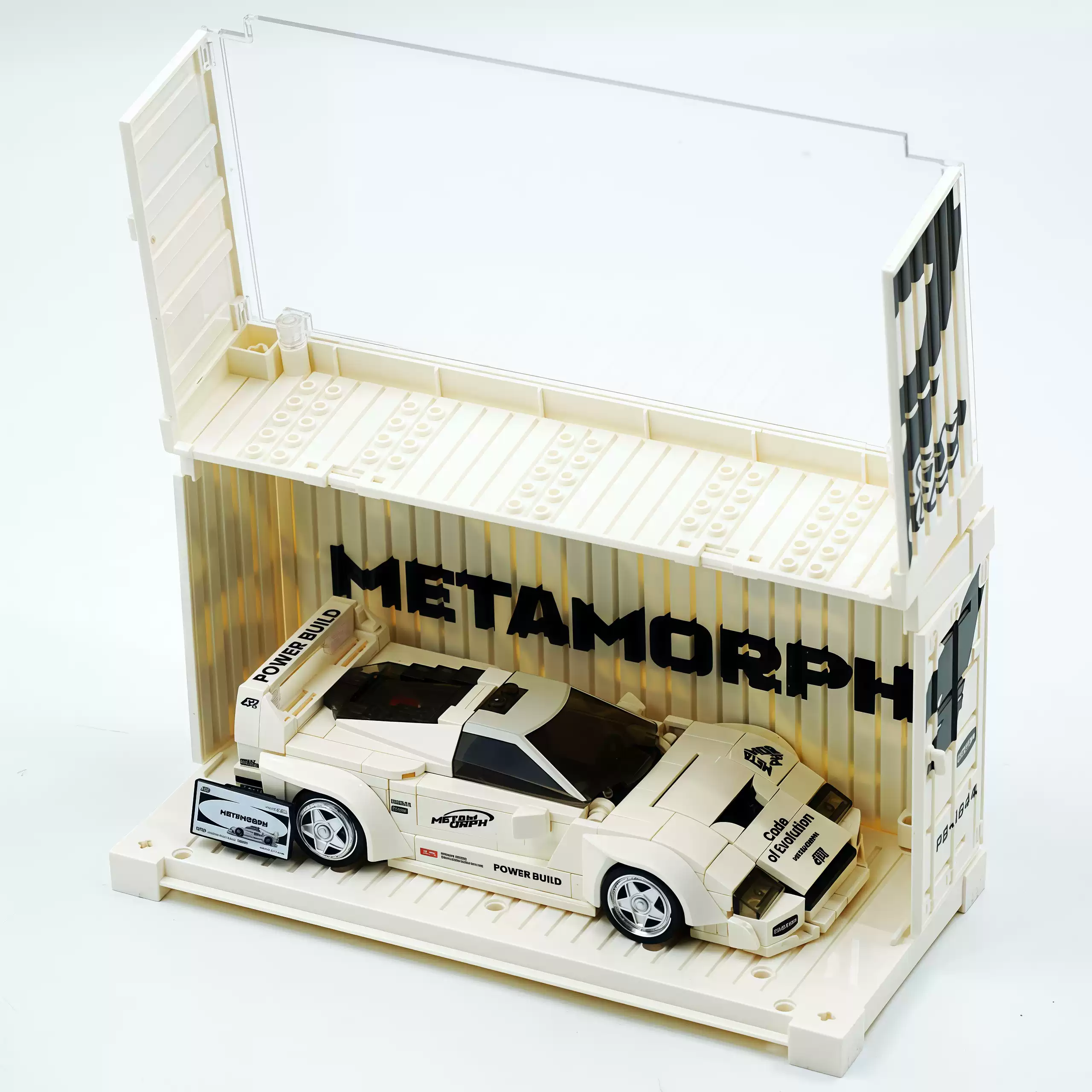 Premium Ferrari F40 sports car building block with container - Image 9