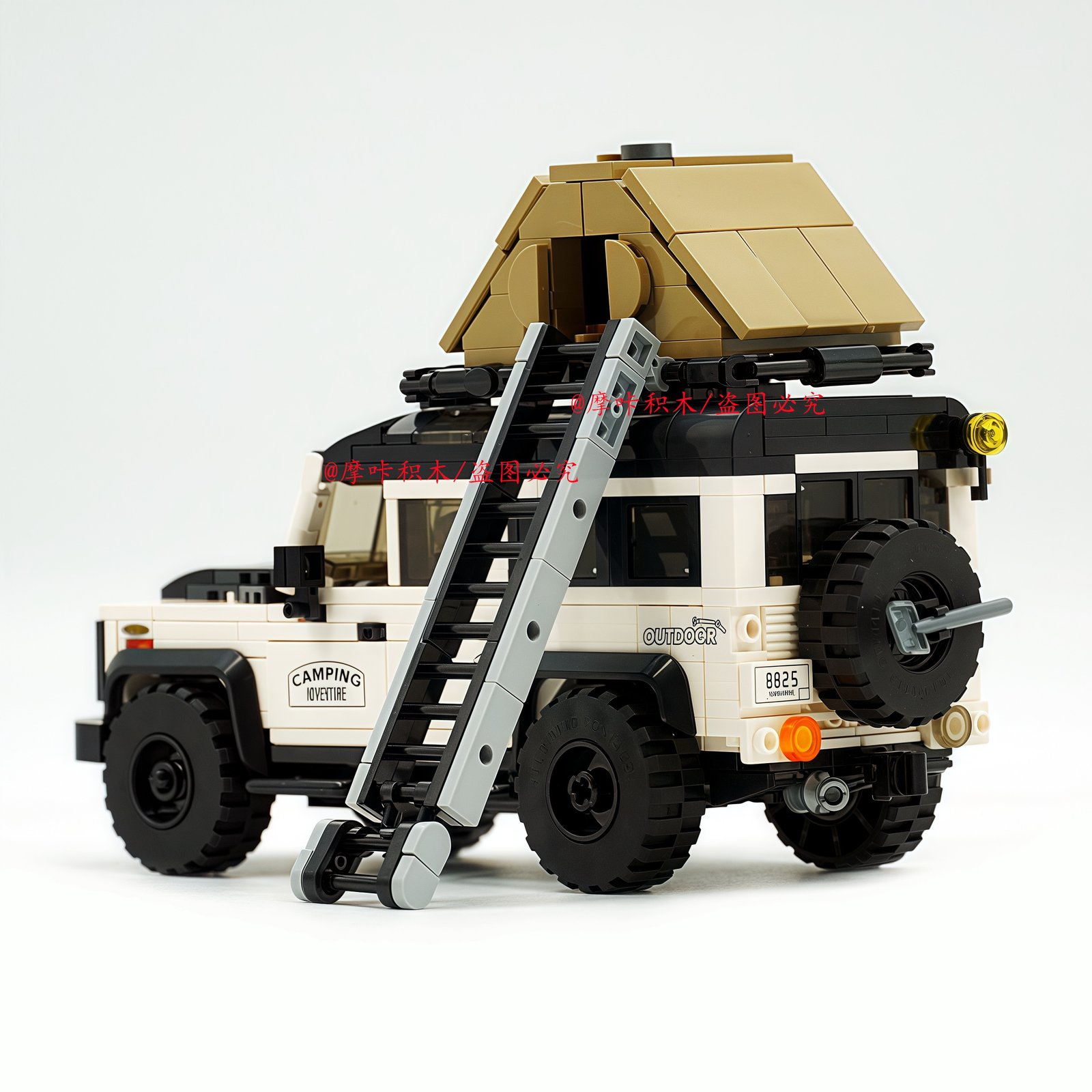 Building block Land Rover Defender camping vehicle off - road vehicle building block container car model creative assembling toy. - Image 12