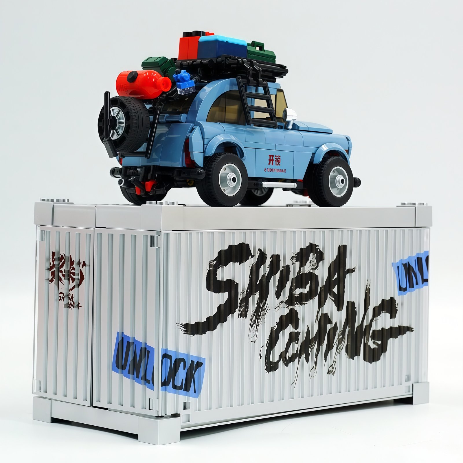Blue lock - opening car assembling building block car toy model. - Image 13