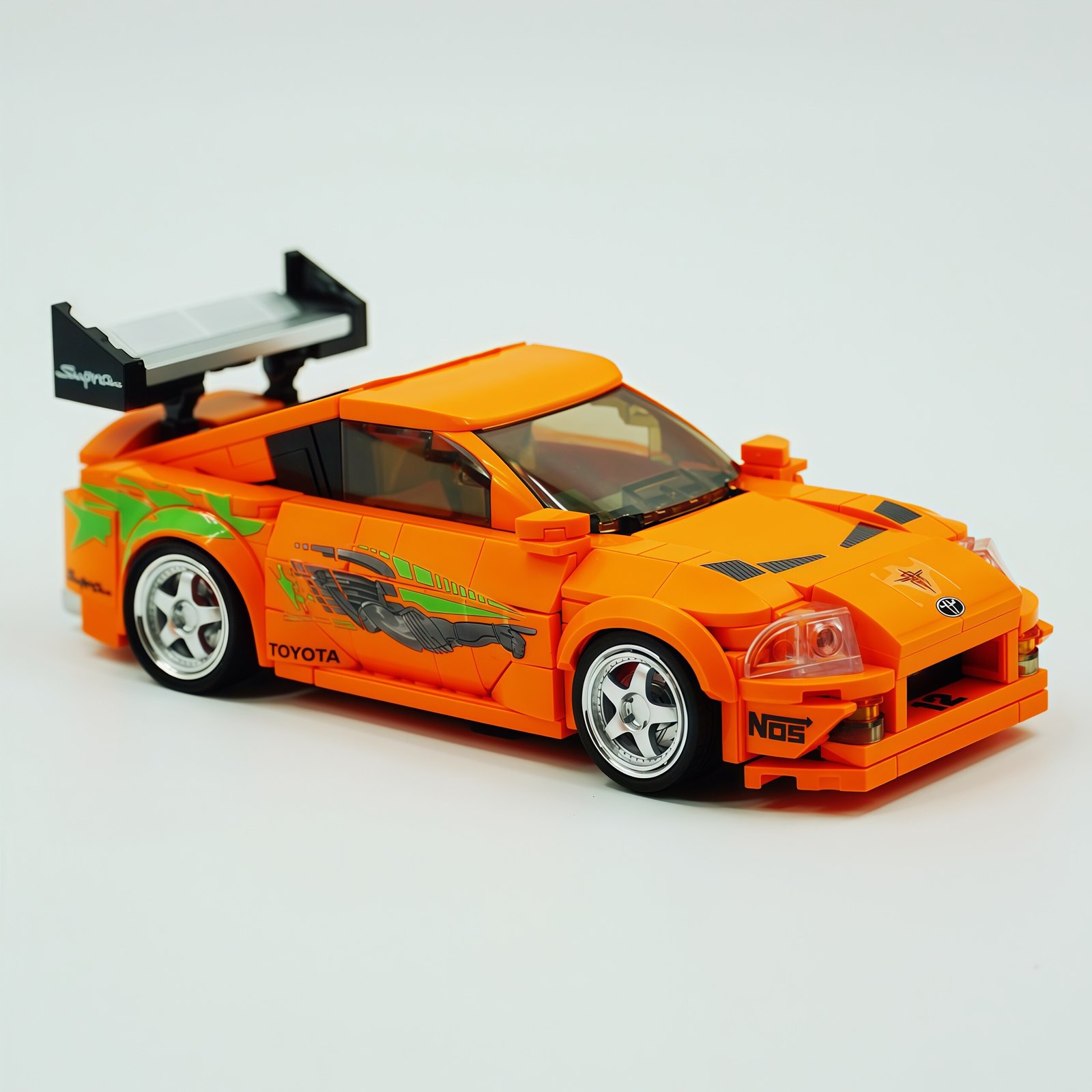 Toyota SUPER sports car MK4 with container building block toy model. - Image 5