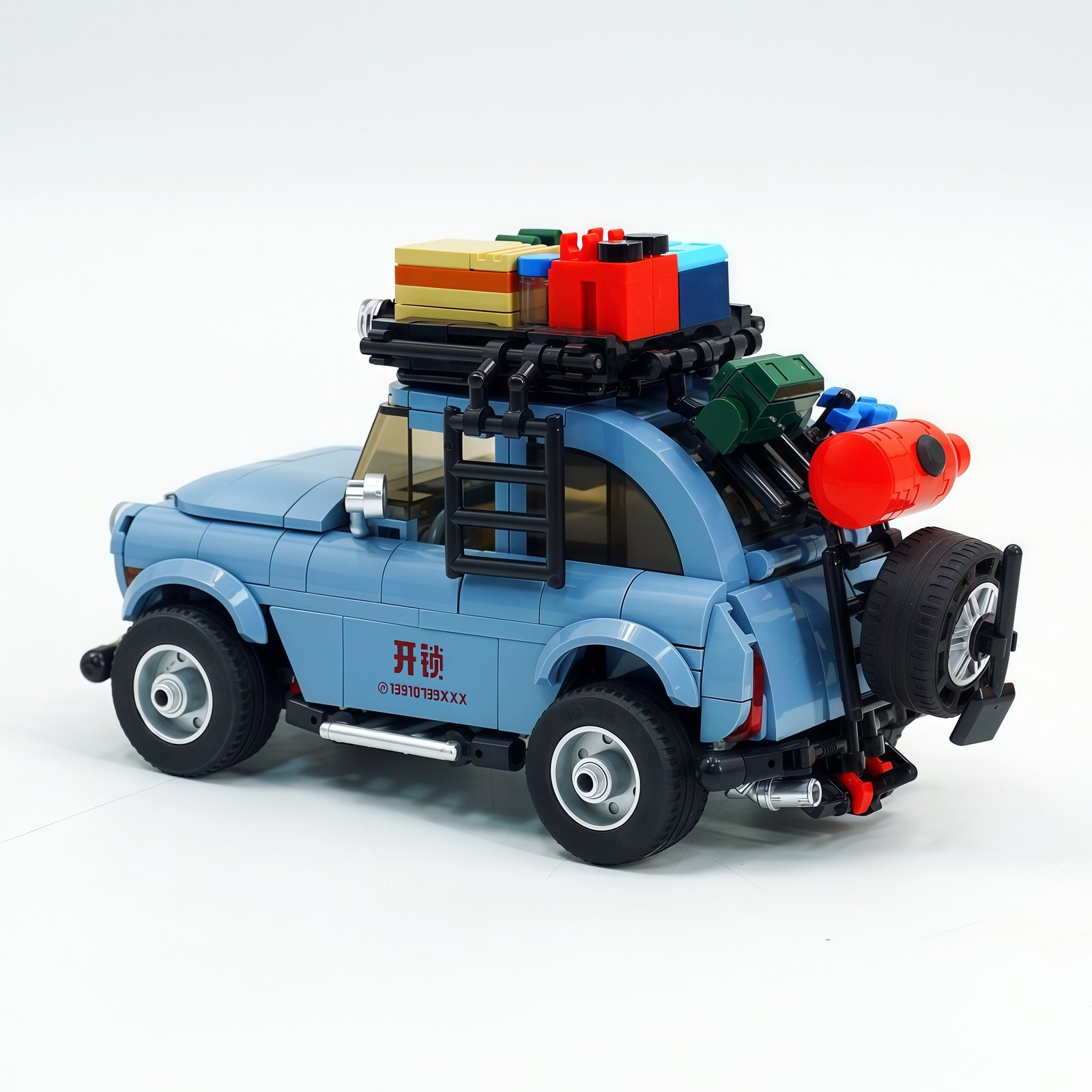 Blue lock - opening car assembling building block car toy model. - Image 14