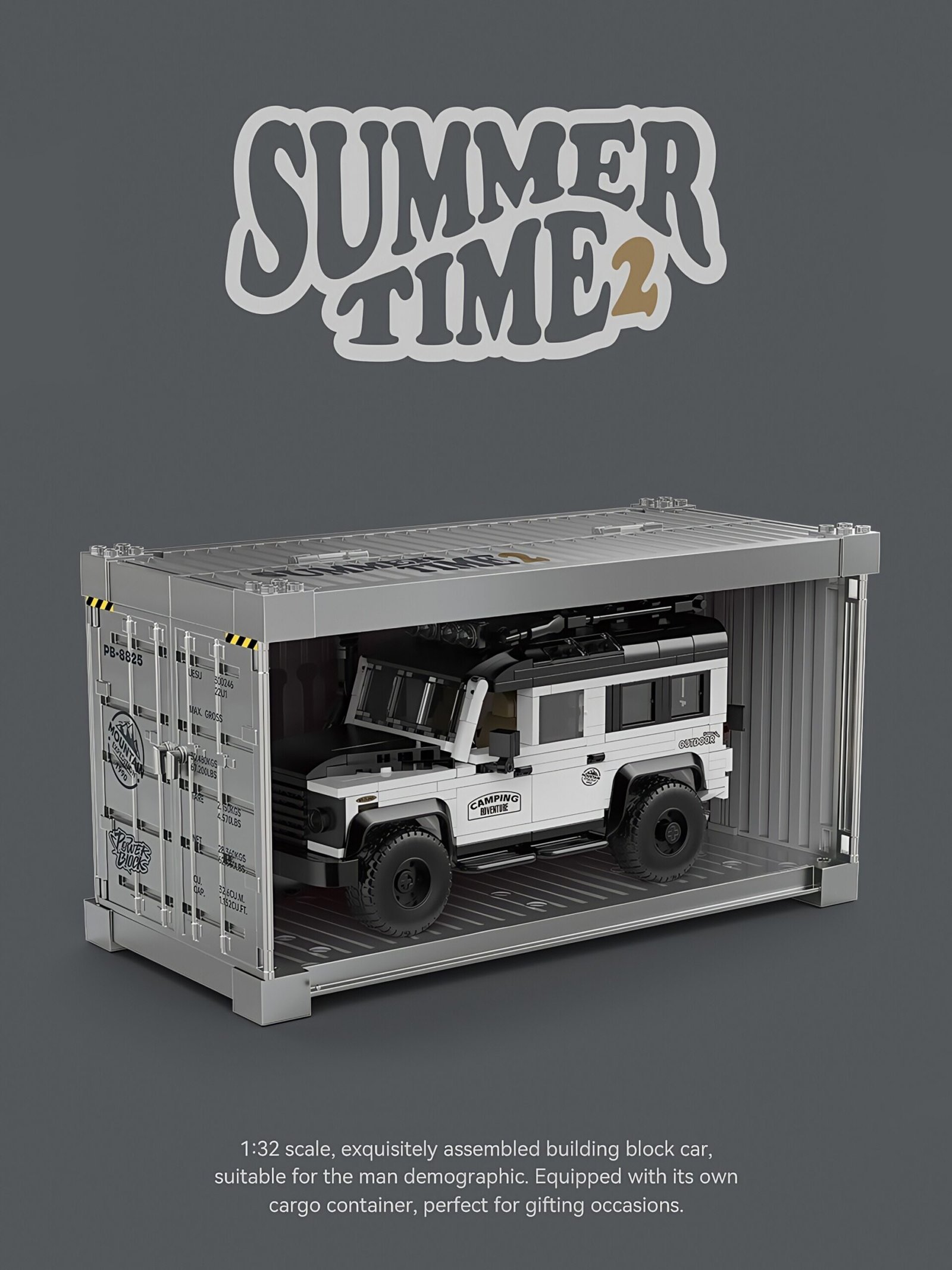 Building block Land Rover Defender camping vehicle off - road vehicle building block container car model creative assembling toy. - Image 14