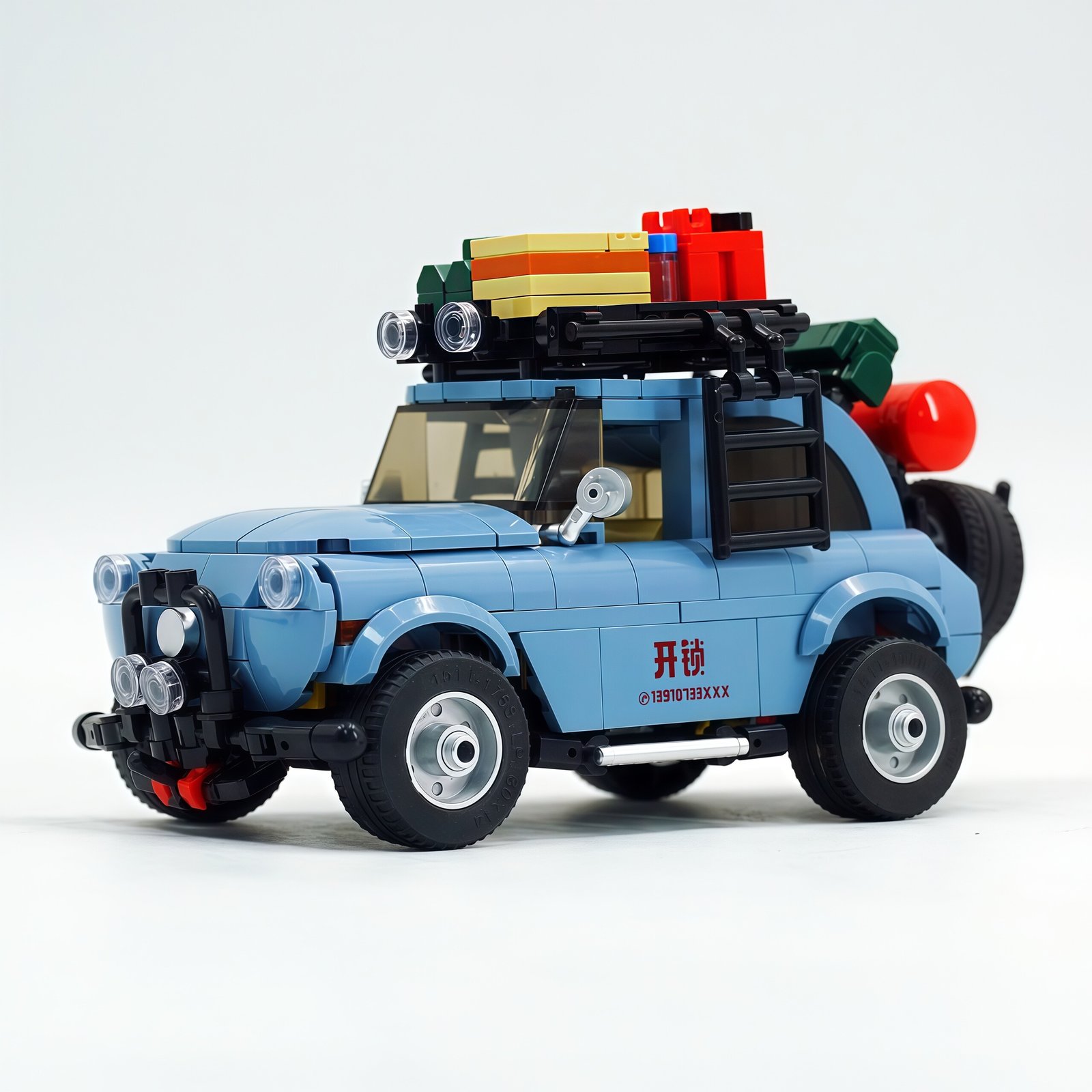 Blue lock - opening car assembling building block car toy model. - Image 15