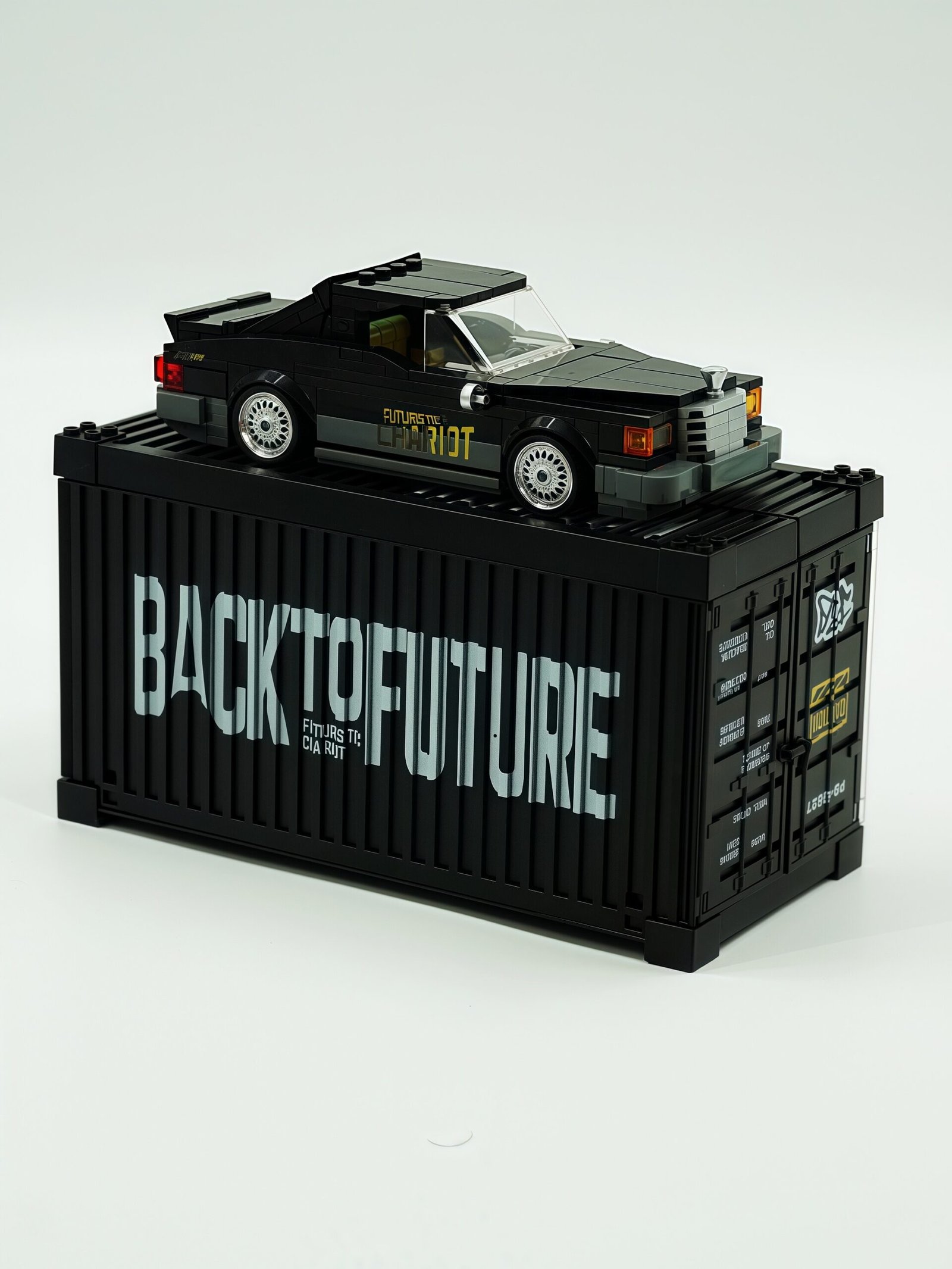 8 grid "Back to the Future" series Lincoln future imperial car two - transform container assembling building block car model. - Image 15