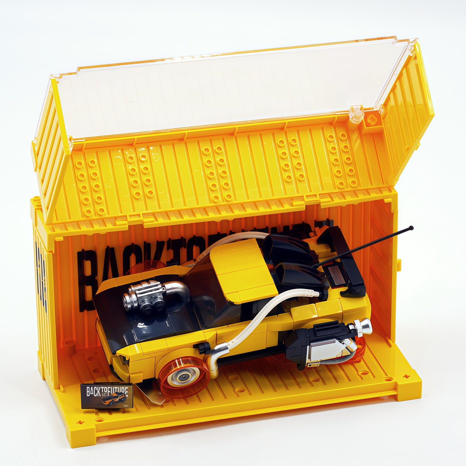 "Back to the Future" yellow lightning building block car - Image 8